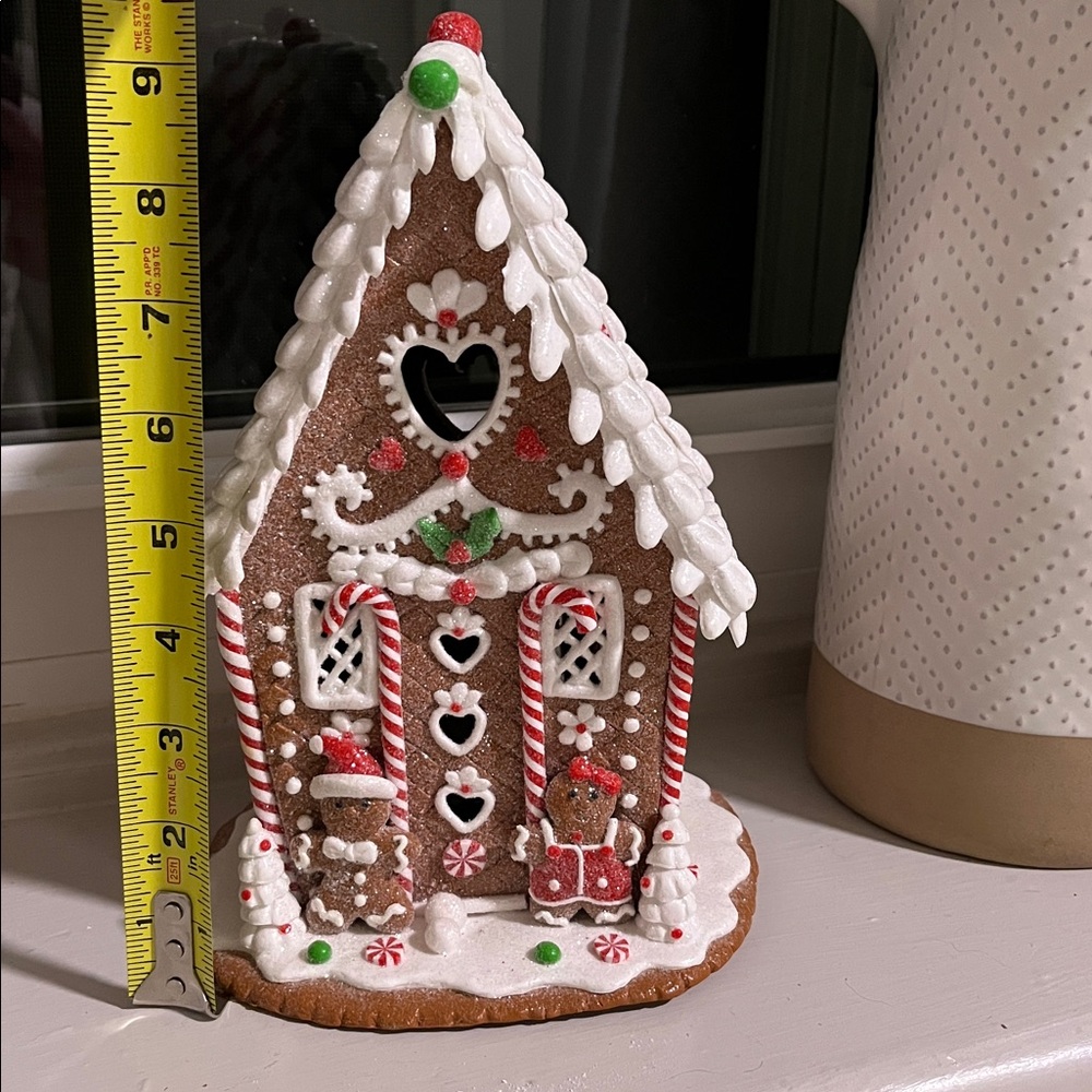 Festive Gingerbread House Decoration - Brown and White - Picture 5 of 7